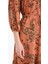 Regular Fit V Yaka Çiçek Desenli Yarım Kollu Midi Elbise F0985AX25SM 6