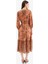 Regular Fit V Yaka Çiçek Desenli Yarım Kollu Midi Elbise F0985AX25SM 7