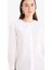 Regular Fit Geniş Yakalı Poplin Uzun Kollu Tesettür Gömlek Tunik F2731AX25SM 7