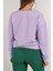 Baskılı Crop Sweat Lila - 0135.159. 2