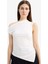 Slim Fit Dar Kesim Tek Omuzlu Ribana Bluz F2453AX25SM 6