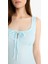 Coool Bodycon Vücudu Saran Kare Yaka Pötikareli Bürümcük Askılı Mini Yazlık Elbise F2759AX25SM 6