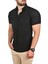 Slim Fit Pamuklu Spor Gömlek Likralı Dar Kesim Jakar Kumaş Kısa Kol Gömlek 2501210 2