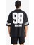 %100 Pamuk Loose Fit Bisiklet Yaka Sırt Baskılı Kısa Kollu Tişört F0188AX25SM 6