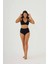 Starinci Kadın Siyah Yüksek Bel Bikini Takımı Esnek Örme Kumaş ile Şık Tasarım 2