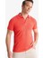 %100 Pamuk Slim Fit Dar Kesim Polo Yaka Nakışlı Kısa Kollu Tişört D7665AX25SP 6