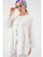 Kadın Önü Bağcıklı Tunik Pantolon Ikili Takım 6744 - Beyaz 5
