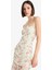 Coool Bodycon Vücudu Saran Straplez Çiçek Desenli Tül Maxi Elbise F5577AX25SM 6