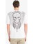 %100 Pamuk Boxy Fit Bisiklet Yaka Sırt Baskılı Kısa Kollu Tişört F5764AX25SM 7