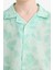 Erkek Çocuk Oversize Geniş Kalıp Polo Yaka Desenli Viskon Kısa Kollu Gömlek F5672A825HS 6