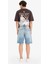 %100 Pamuk Straight Fit Jean Bermuda Şort F5532AX25SM 7