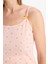 Regular Fit Pijama Takımı Desenli Askılı Üst Esnek Belli Şort-Fall in Love F5774AX25SM 6