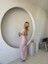 Pembe Dokulu Drape Detaylı Ikili Takım 4