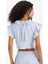 Slim Fit Dar Kesim V Yaka Çizgili Önden Bağlamalı Poplin Kolsuz Bluz F6058AX25SM 6