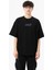 Baskılı Siyah Oversize T-Shirt 1
