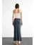 Slim Fit Dar Kesim Yırtmaçlı Midi Etek F8335AX25SM 7