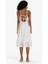 Kare Yaka Terry Cotton Beyaz Askılı Midi Elbise F9270AX25SM 7