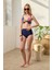 Bikini Takımı Kruvaze Toparlayıcı Lacivert Renk Paletli 4