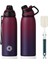 Fjbottle Paslanmaz Çelik Termo Şişe Taşınabilir Açık Dış Mekan Tumbler Vakum Şenlikleri Soğuk Spor Termal Su Şişesi 1000ML Kapasite: 1000ML/RENK: Kırmızı Mor Gradyan (Yurt Dışından) 1