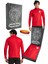 Orijinal Lisanslı 5 Yıldızlı Fermuarlı Kırmızı Sweat + Silikon Bileklik Set Hediyelik Ahşap Kutulu 1