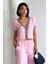 Kadın Yazlık Pembe Kot Detay Işlemeli Ceket Gömlek 11D-2338 2