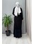Büzgü Detaylı Modal Elbise Siyah 37848 4
