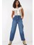 6688 Yüksek Bel Baggy Kot Pantolon - Lacivert 3