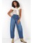 6688 Yüksek Bel Baggy Kot Pantolon - Lacivert 5