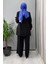Dik Yaka Fermuarlı Uzun Kollu Tunik Siyah T25Y-6068 2