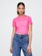 Kadın Pembe Transparan Crop T-Shirt 1