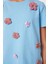 Çiçek Aksesuarlı Pamuklu Esnek Örme T-Shirt 4