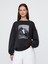 Erkek Siyah Gap × Disney Grafikli Oversized Sweatshirt 5