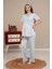 Ba-Ha 4503 Jakar Sabahlıklı Dantelli Detaylı Lohusa Pijama Takımı 2