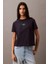 Kadın Ck Flocked Logo T-Shirt - Lacivert 1