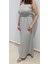 Is Berceste Gri Ip Askılı Beli Lastikli Keten Elbise 1