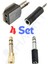 4'Lü Takım Piyano,Gitar,Org,Anfi Için Uyumlu 3.5mm To 6.3mm-6.3mm To 3.5mm Çeviri Dönüştürücü 1