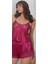 Is Berceste Primoda Vişne Dantelli Saten Babydoll Şort Takım Gecelik 1