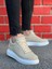 J047 Bağcıklı Ortopedik Taban Süet Günlük Erkek Spor Sneaker Ayakkabı Bt Bej 1