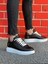 J047 Bağcıklı Ortopedik Taban Günlük Erkek Spor Sneaker Ayakkabı Bt Siyah 2