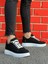 J047 Bağcıklı Ortopedik Taban Süet Günlük Erkek Spor Sneaker Ayakkabı Bt Siyah 1