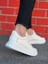 J047 Bağcıklı Ortopedik Taban Timsah Desenli Günlük Erkek Spor Sneaker Ayakkabı Bt Beyaz 2