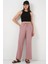 Geniş Paça Keten Pantolon 6735 - Pudra 1