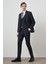 Erkek Lacivert Trend Yelekli Slim Fit Sivri Yaka Takım Elbise 2