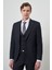 Erkek Lacivert Trend Yelekli Slim Fit Sivri Yaka Takım Elbise 3