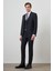 Erkek Lacivert Trend Yelekli Slim Fit Sivri Yaka Takım Elbise 5