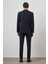 Erkek Lacivert Trend Yelekli Slim Fit Sivri Yaka Takım Elbise 6