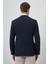 Erkek Lacivert Dokuma Slim Fit Mono Yaka Ceket 5