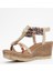 (Park Moda) Taşlı Kadın Dolgu Topuklu Sandalet Bej 4