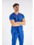 Saks Mavisi Dr. Greys Modeli Likralı Hemşire Forması Yarasa Kol Doktor Scrubs Hastane Takımı 9