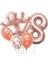 Rose Gold Taçlı 8 Rakam Balon Set 1